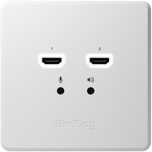BirdDog NDI Wallplate-Dual Output front view of the product.