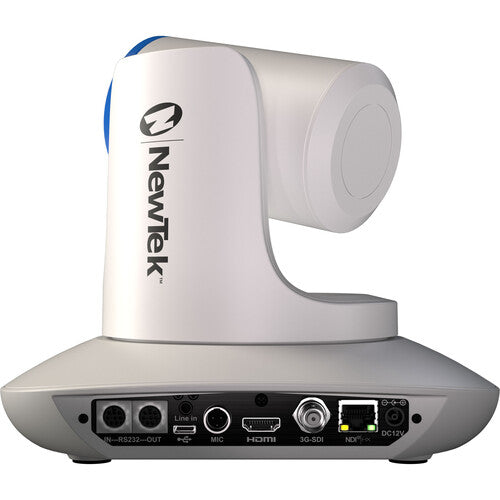 newtek white camera blue rim back panel