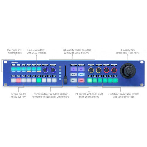 skaarhoj blue button and dial console large specifications