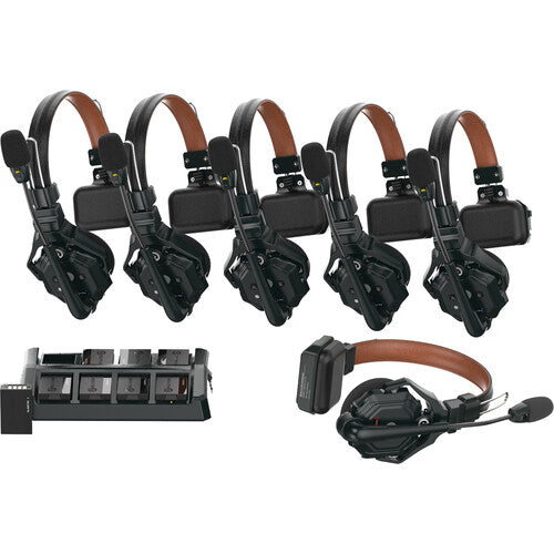 black and brown headset lineup