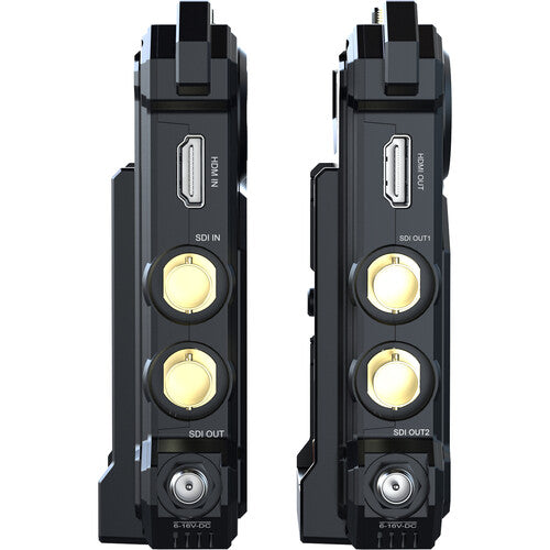 Hollyland COSMO C1 SDI/HDMI Wireless Video Transmission System, best used for wireless video, side view of the product.