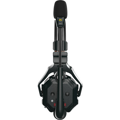 large microphone and headset side view