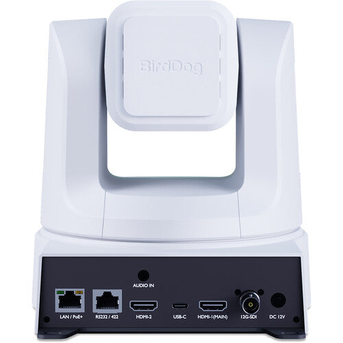 white ptz camera with motorized rotation