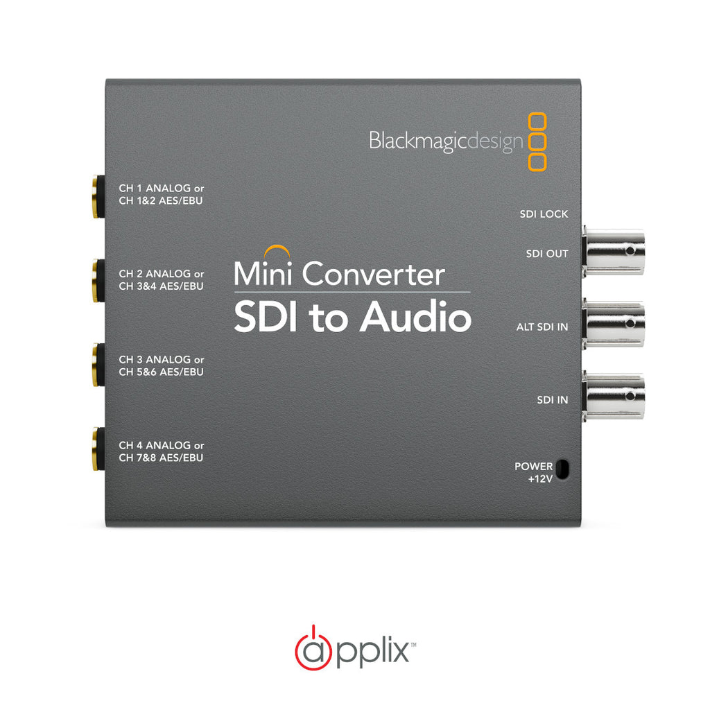 An image of the Blackmagic Design Mini Converter SDI to Audio (front).