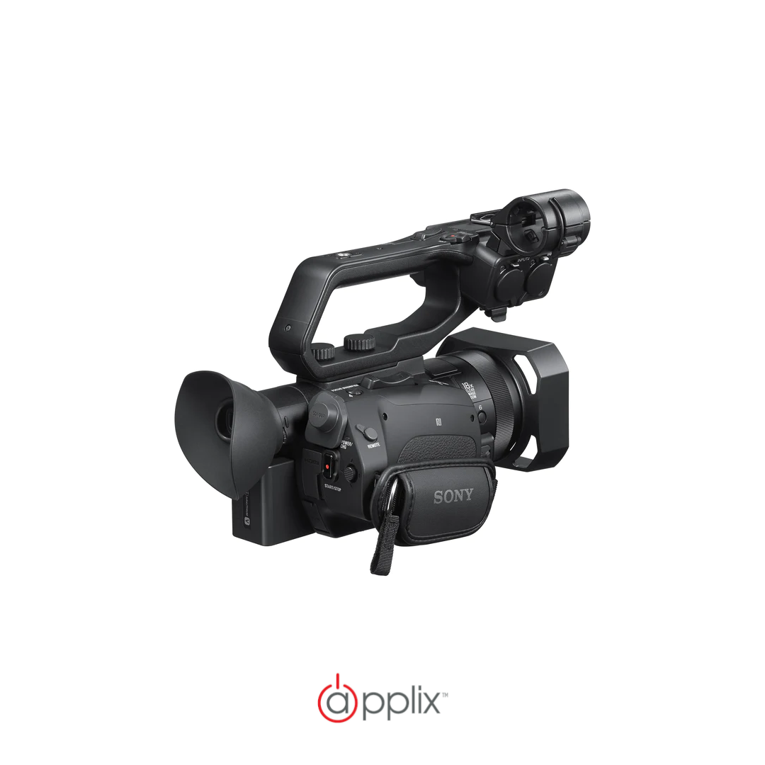 Sony PXW-Z90 4K HDR XDCAM Compact Camcorder, best used for capturing 4K HDR video, rear view of the product.