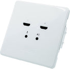 BirdDog NDI Wallplate-Dual Output, best used for video production cable solutions, front view of the product.