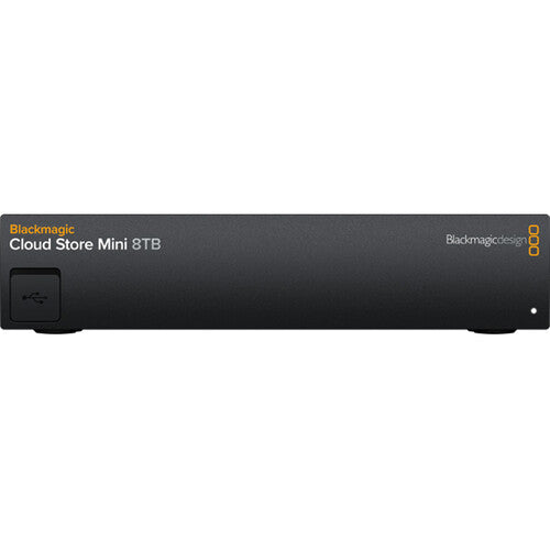 Blackmagic Design Cloud Store Mini 8TB, best used for video mass storage, front view of the product.