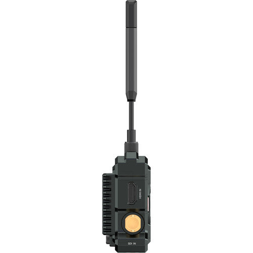 Hollyland Pyro S 4K HDMI/SDI Wireless Video Transmission System, best used for communications, side view of the product.