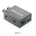 Blackmagic Design Micro Converter SDI To HDMI 3G, best used for pro video productions, front-side view of the product.