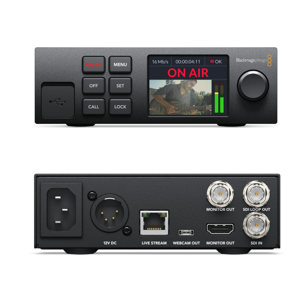 An image of the Blackmagic Design Web Presenter HD (front and back).