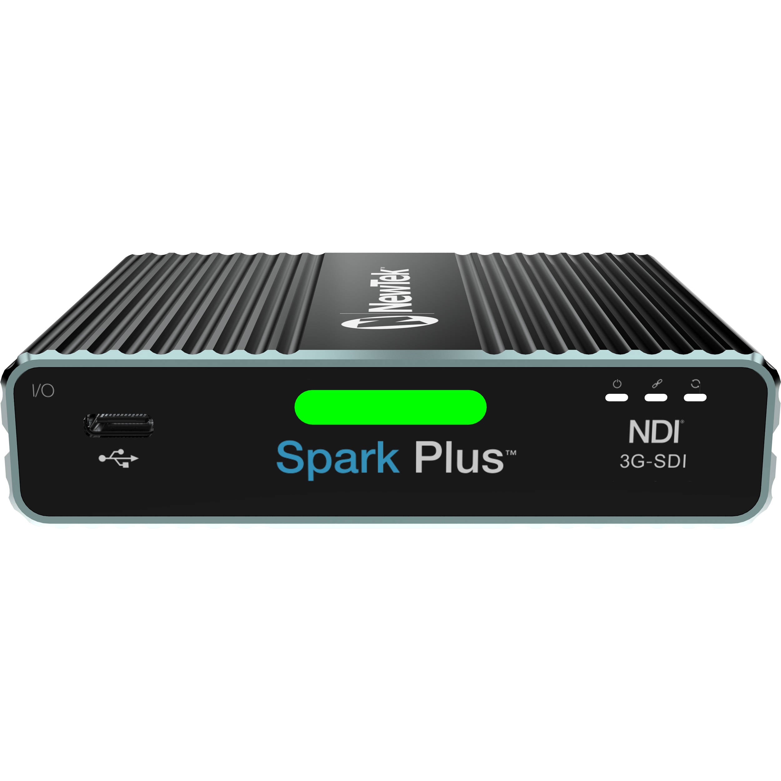 NewTek NDI Spark IO SDI Converter, best used for video over IP,  front view of the product.