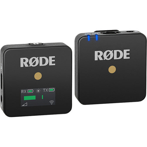 Rode Wireless GO Compact Digital Wireless Microphone System, best used for audio capture and content creation, front view. 